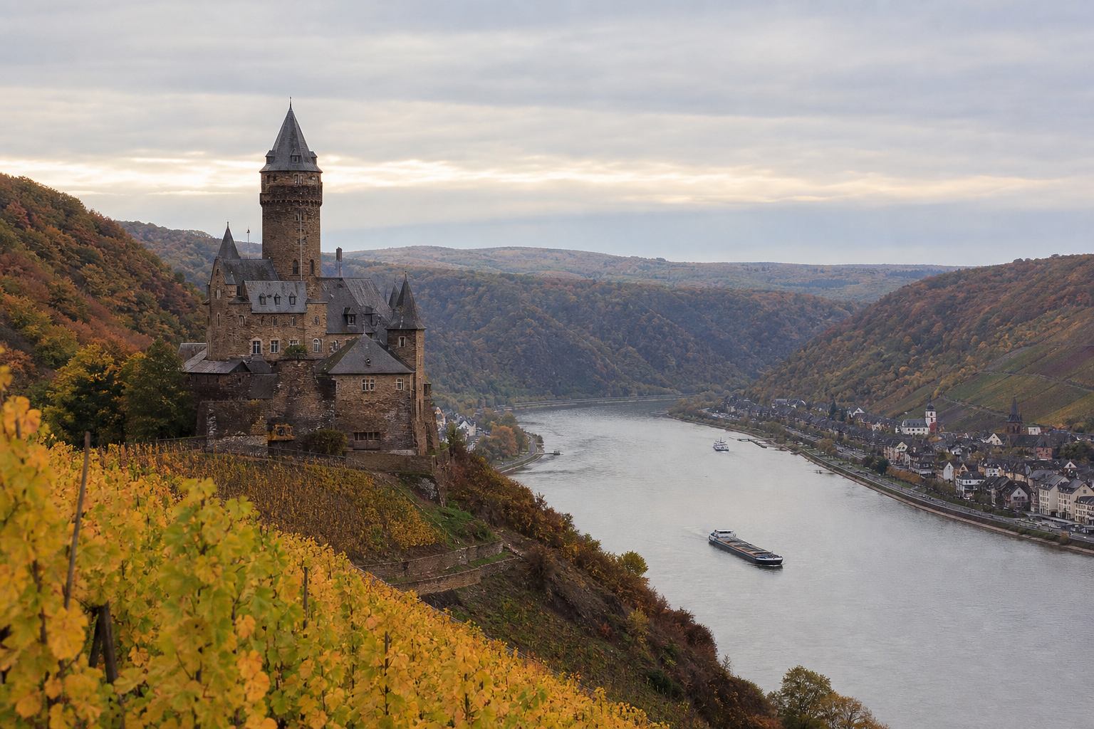 Burg über dem Rhein